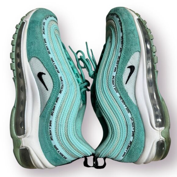 Nike Air Max 97 GS “Have A Nike Day” Size 7Y Tropical Twist Teal 923288-300 - Picture 6 of 9